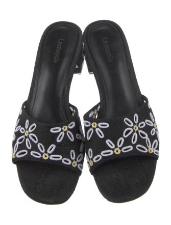 Larroude Canvas Floral Print Slides