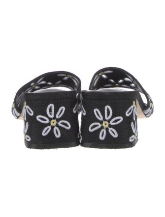 Larroude Canvas Floral Print Slides