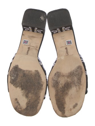 Larroude Canvas Floral Print Slides