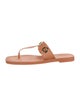 Larroude Leather Eyelet Trim Flip Flops