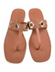 Larroude Leather Eyelet Trim Flip Flops
