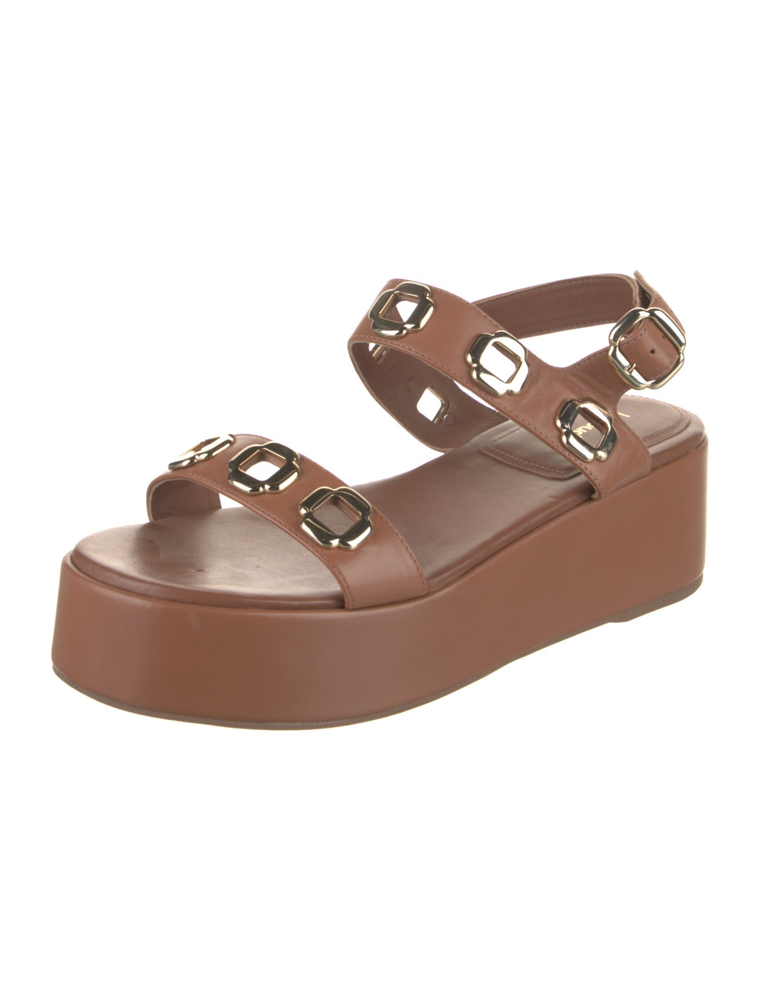 Larroude Leather Slingback Sandals