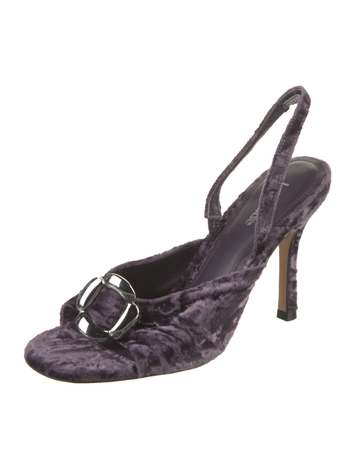Larroude Velvet Slingback Sandals