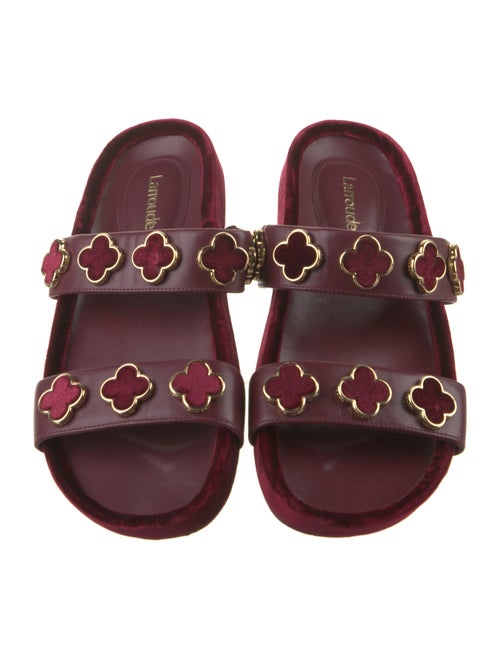 Larroude Leather Studded Accents Slides