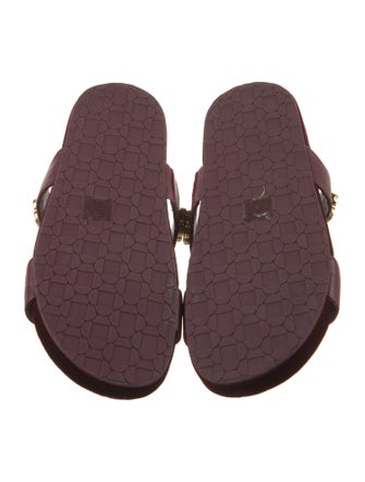 Larroude Leather Studded Accents Slides