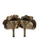 Larroude Patterned Ruffle Embellishment Slides