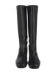 Larroude Leather Embroidered Accent Riding Boots