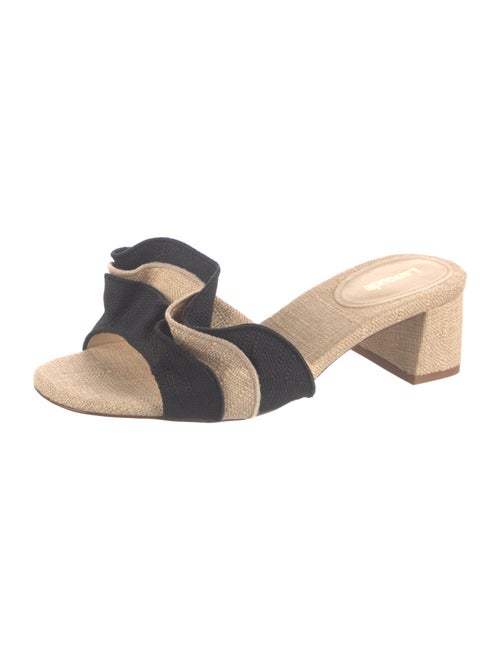 Larroude Raffia Colorblock Pattern Slides