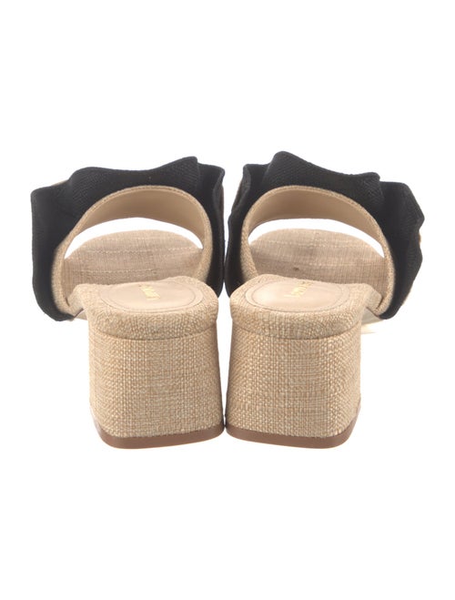 Larroude Raffia Colorblock Pattern Slides