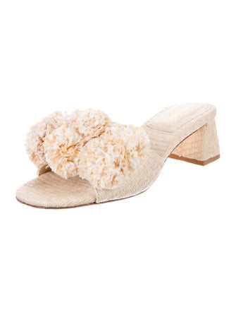 Larroude Raffia Patterned Slides