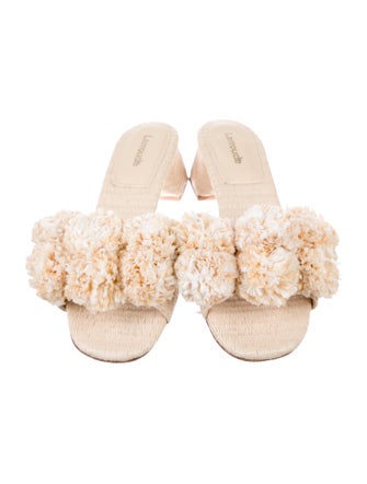 Larroude Raffia Patterned Slides