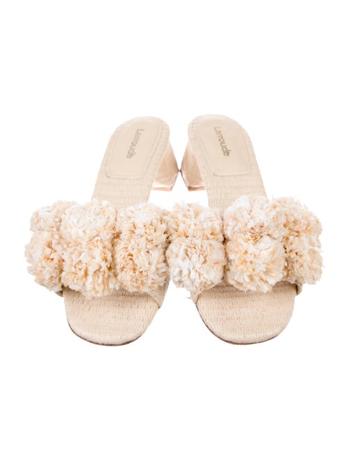 Larroude Raffia Patterned Slides