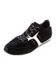 Larroude Suede Raw-Edge Trim Athletic Sneakers