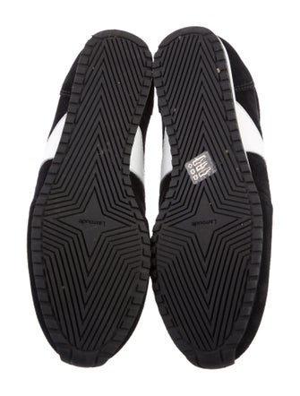 Larroude Suede Raw-Edge Trim Athletic Sneakers