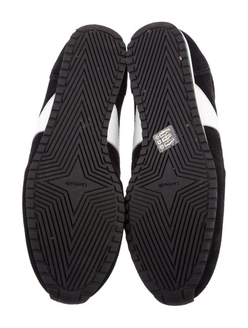 Larroude Suede Raw-Edge Trim Athletic Sneakers