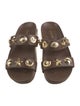 Larroude Leather Studded Accents Slides