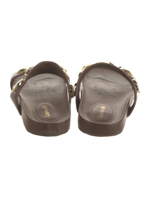 Larroude Leather Studded Accents Slides