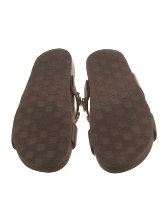 Larroude Leather Studded Accents Slides
