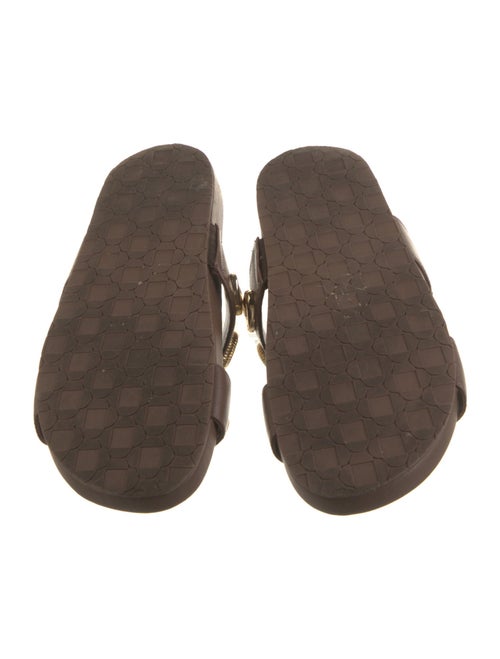 Larroude Leather Studded Accents Slides