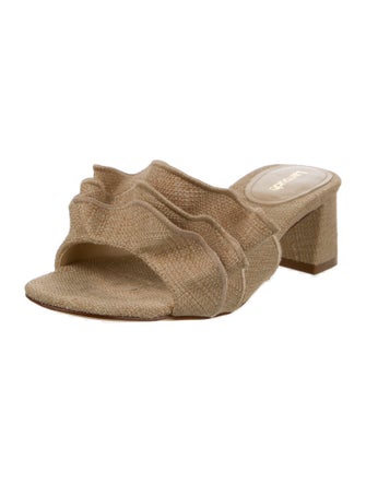 Larroude Ruffle Embellishment Slides