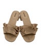 Larroude Ruffle Embellishment Slides