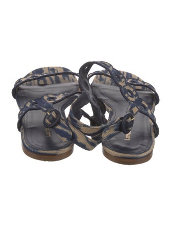 Larroude Canvas Printed Slingback Flats