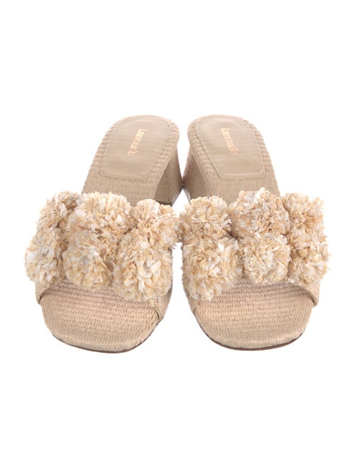 Larroude Raffia Slides