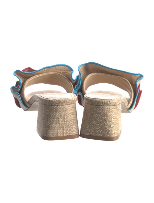 Larroude Raffia Striped Slides