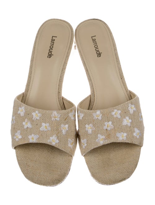 Larroude Canvas Floral Print Slides
