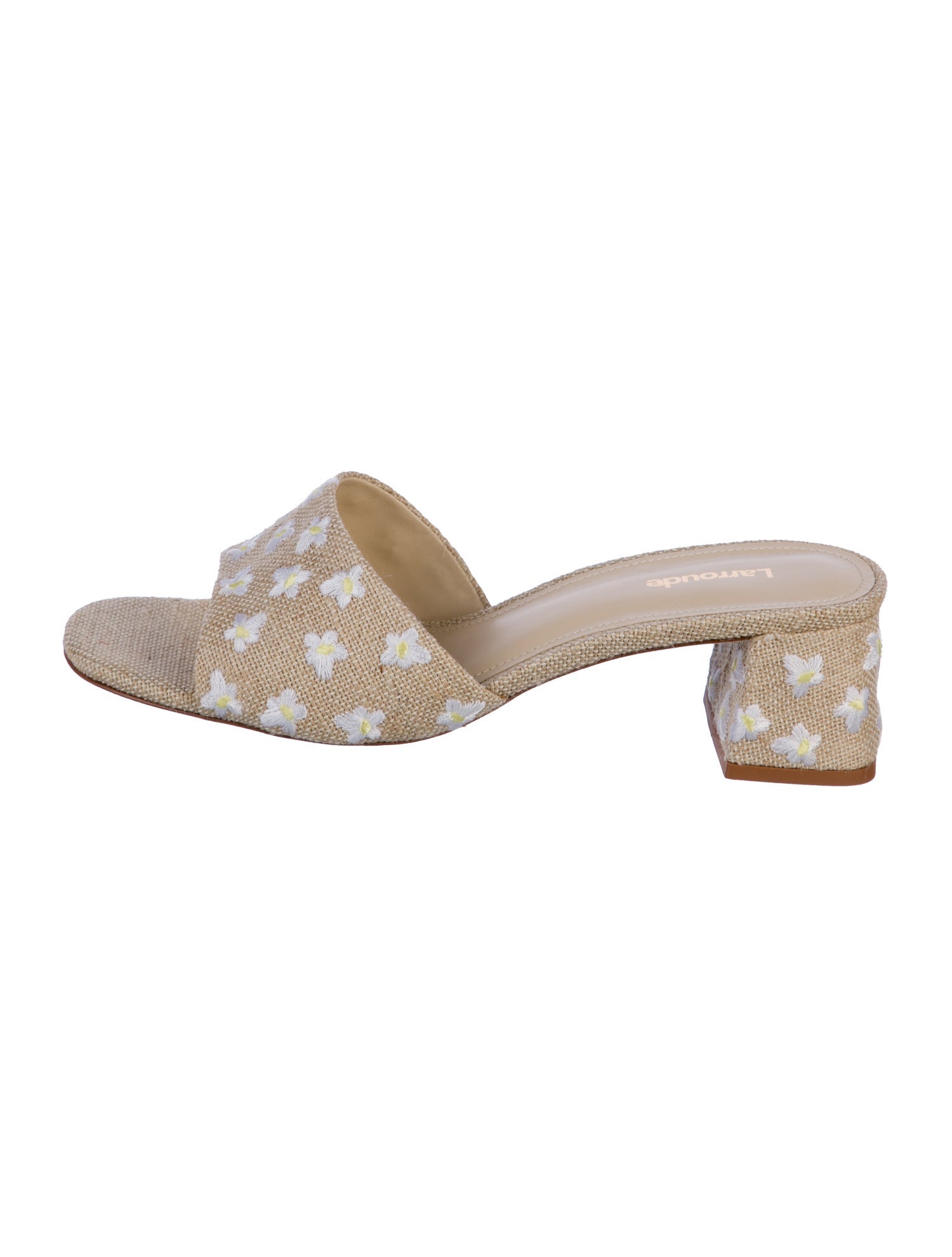 Larroude Canvas Patterned Slides
