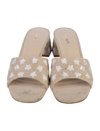 Larroude Canvas Patterned Slides