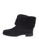 Larroude Suede Fur Trim Rain Boots