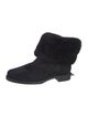 Larroude Suede Fur Trim Rain Boots
