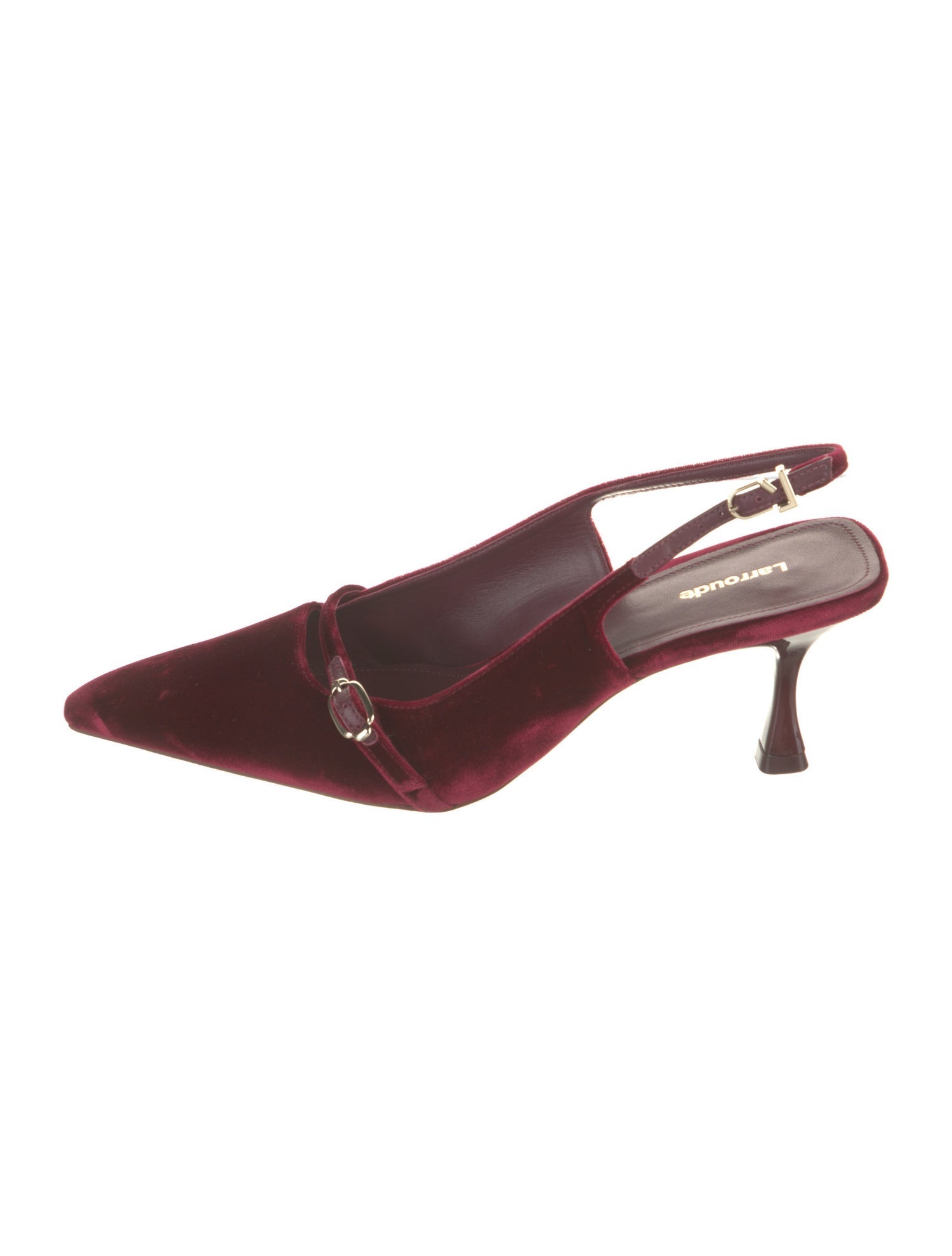 Larroude Suede Leather Trim Embellishment Slingback Pumps