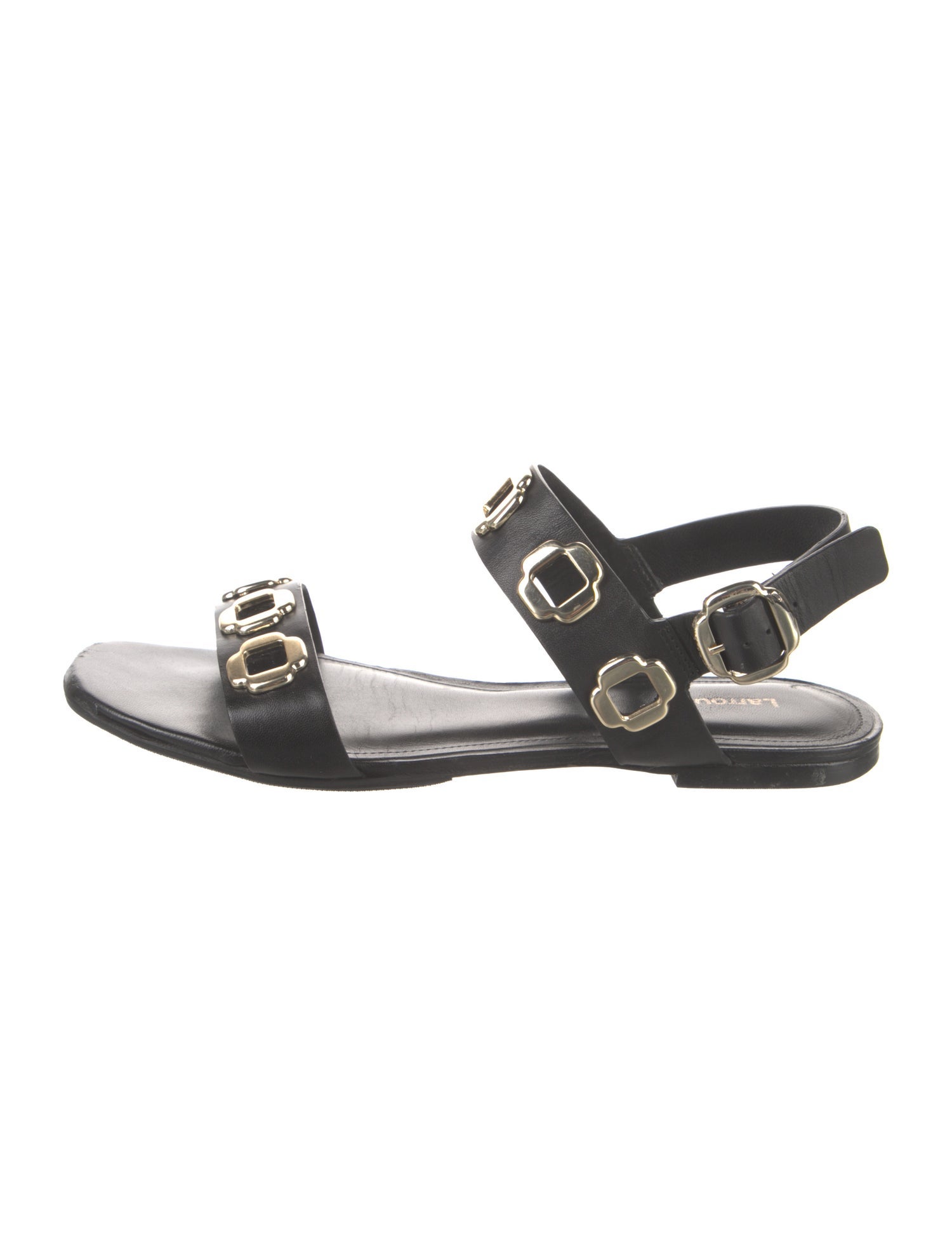 Larroude Leather Studded Accents Sandals