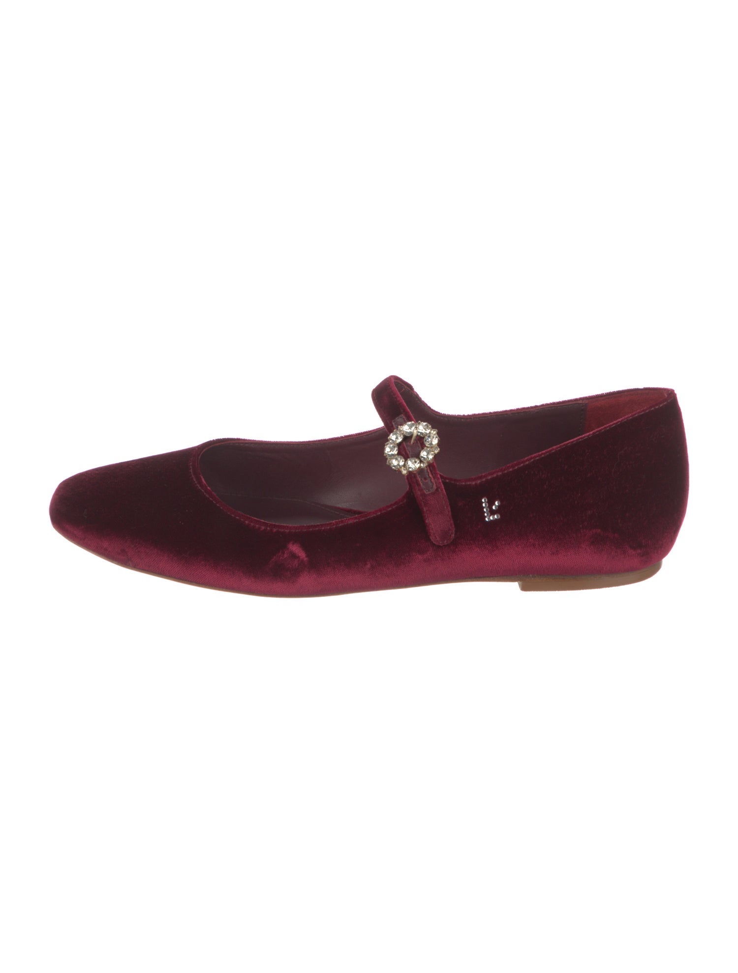 Larroude Velvet Crystal Embellishments Ballet Flats