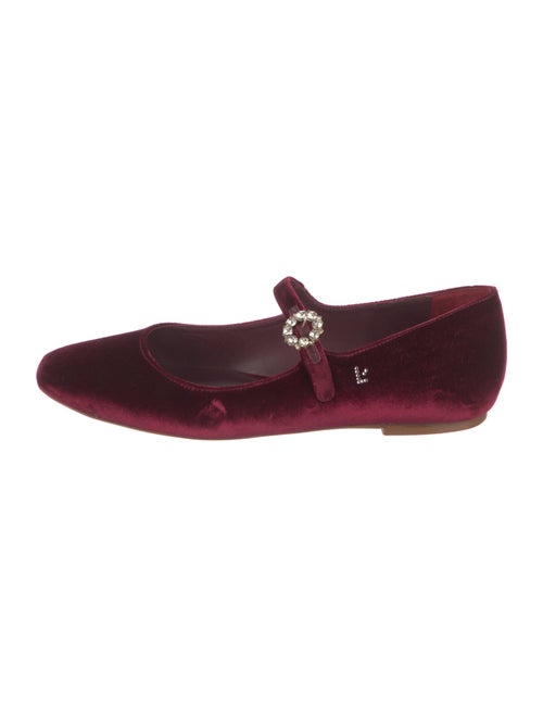 Larroude Velvet Crystal Embellishments Ballet Flats