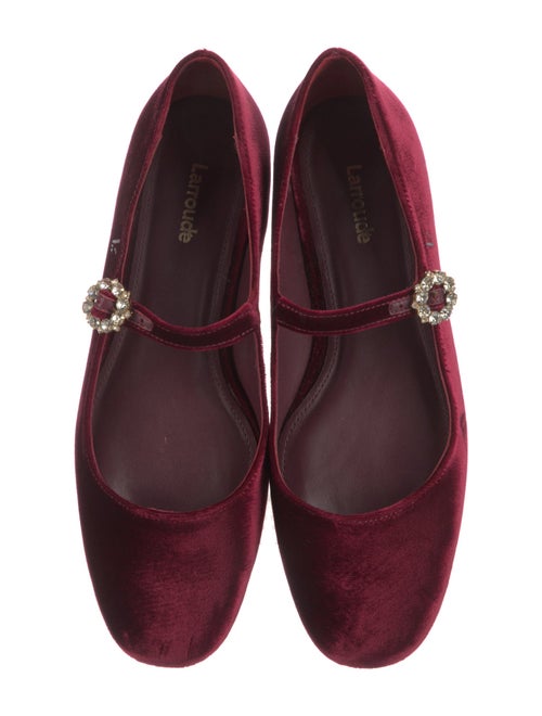 Larroude Velvet Crystal Embellishments Ballet Flats
