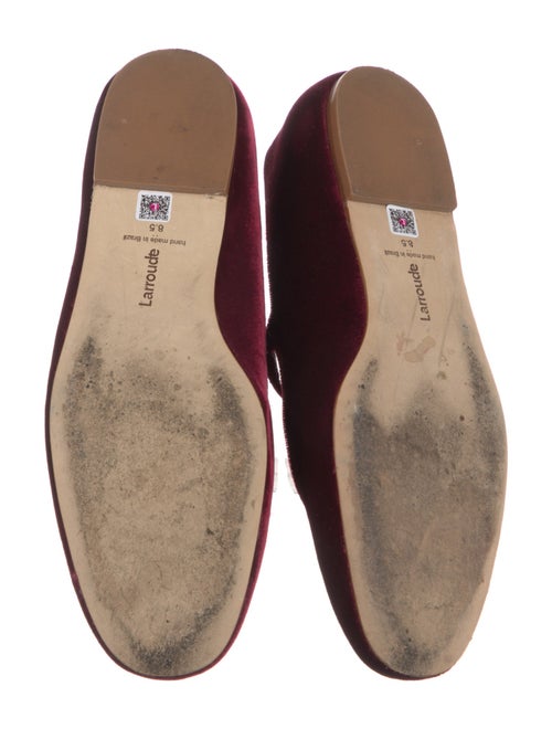 Larroude Velvet Crystal Embellishments Ballet Flats