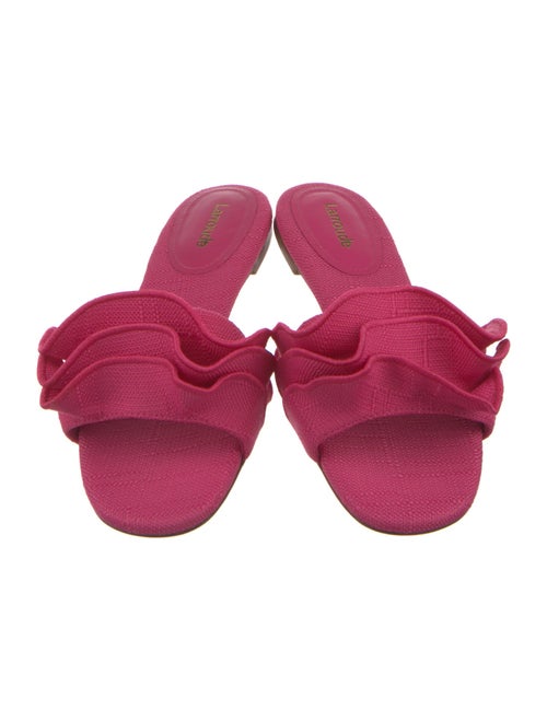 Larroude Canvas Ruffle Embellishment Espadrilles