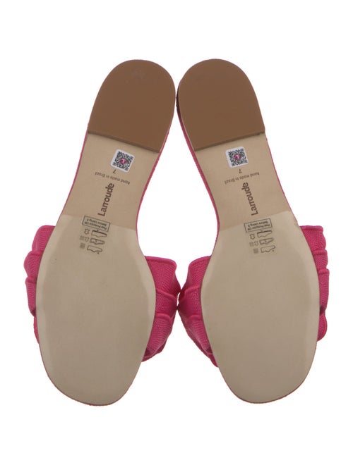 Larroude Canvas Ruffle Embellishment Espadrilles