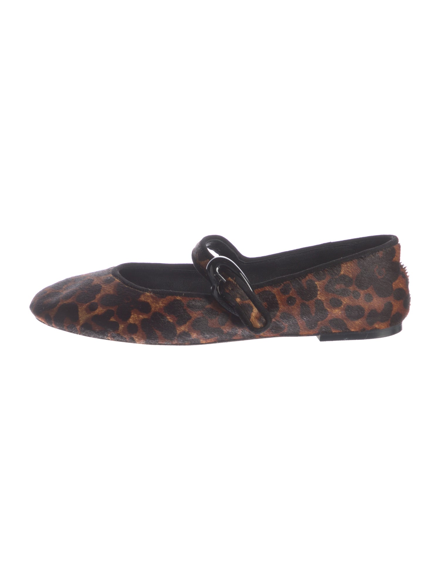 Larroude Ponyhair Animal Print Mary Jane Flats