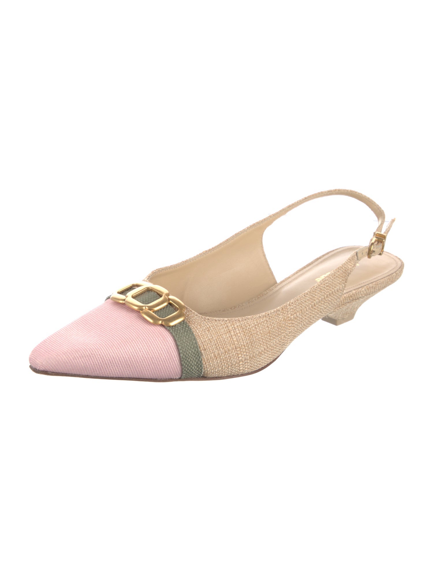 Larroude Colorblock Pattern Slingback Flats