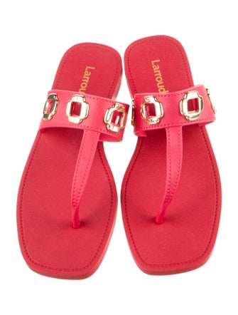 Larroude Rubber Eyelet Trim Slides