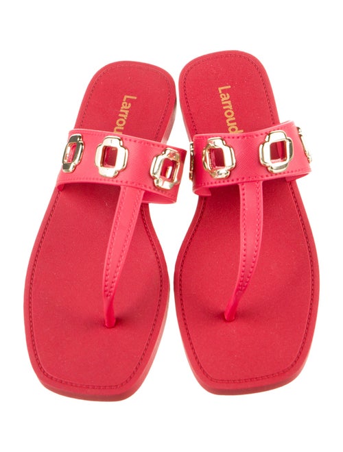 Larroude Rubber Eyelet Trim Slides
