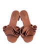 Larroude Canvas Ruffle Embellishment Slides