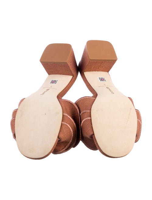 Larroude Canvas Ruffle Embellishment Slides