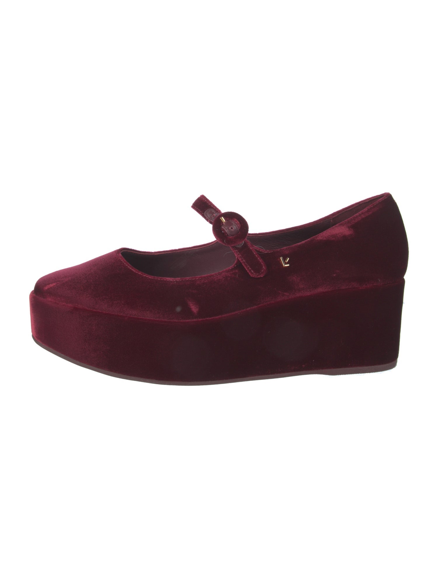 Larroude Velvet Mary Jane Flats