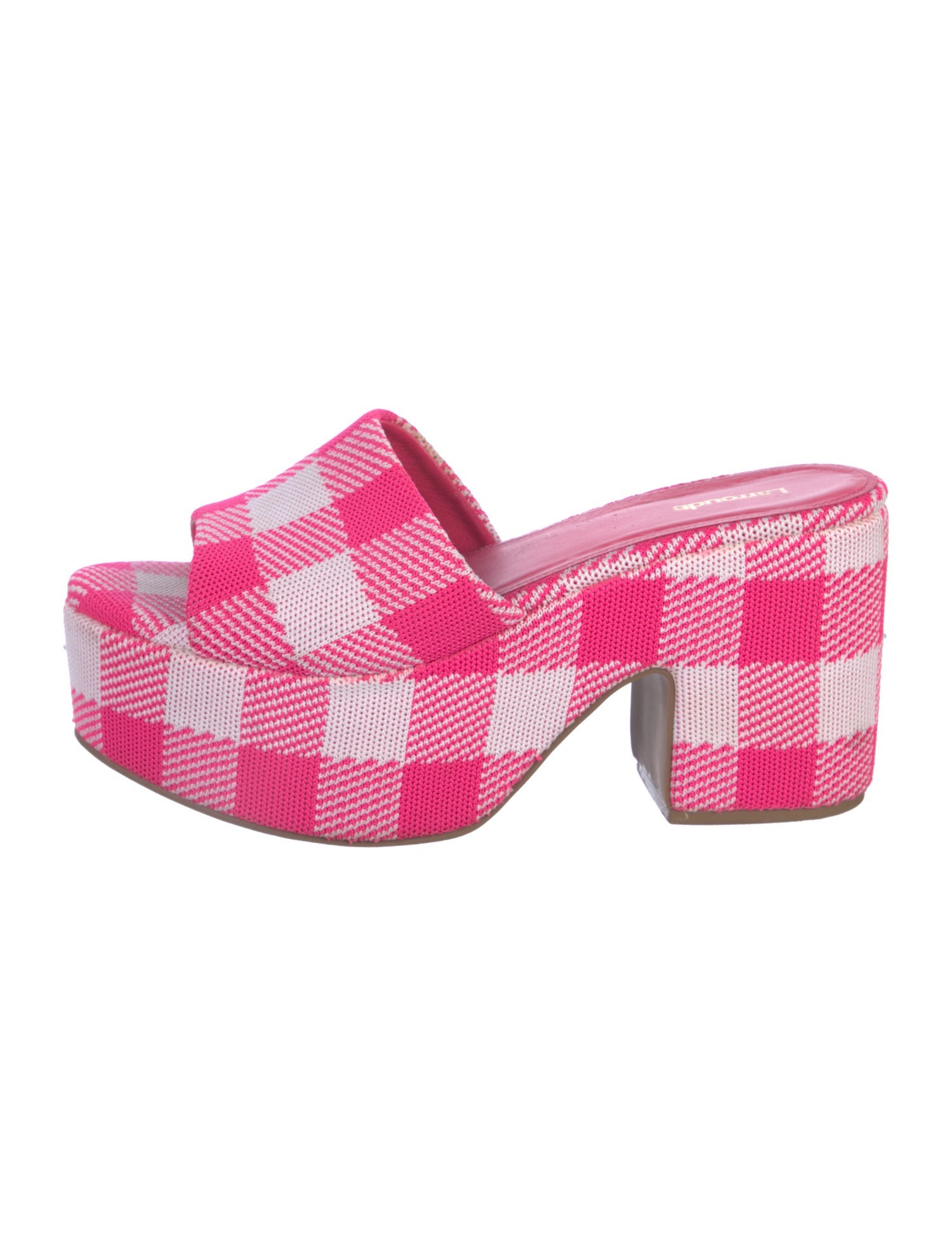 Larroude Plaid Print Slides