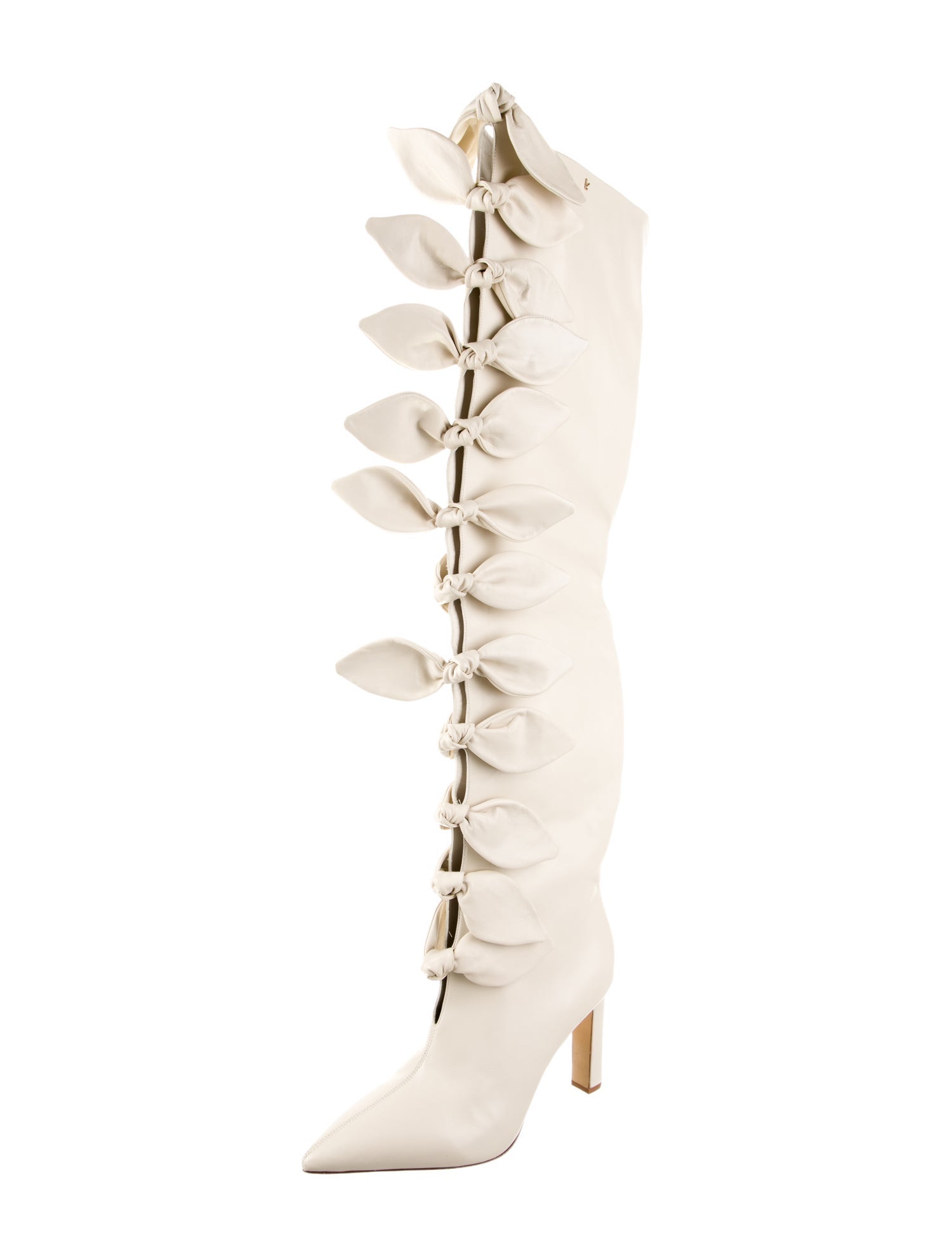 Larroude x Jonathan Cohen Leather Bow Accents Boots
